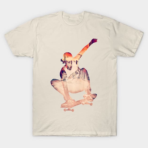 The Skateboarder T-Shirt by RoxanneG